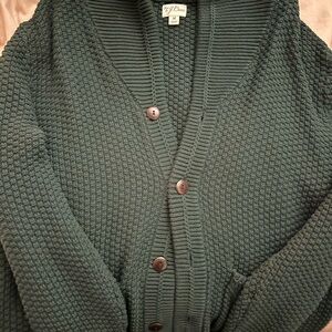 J. Crew Green Knit Cardigan
